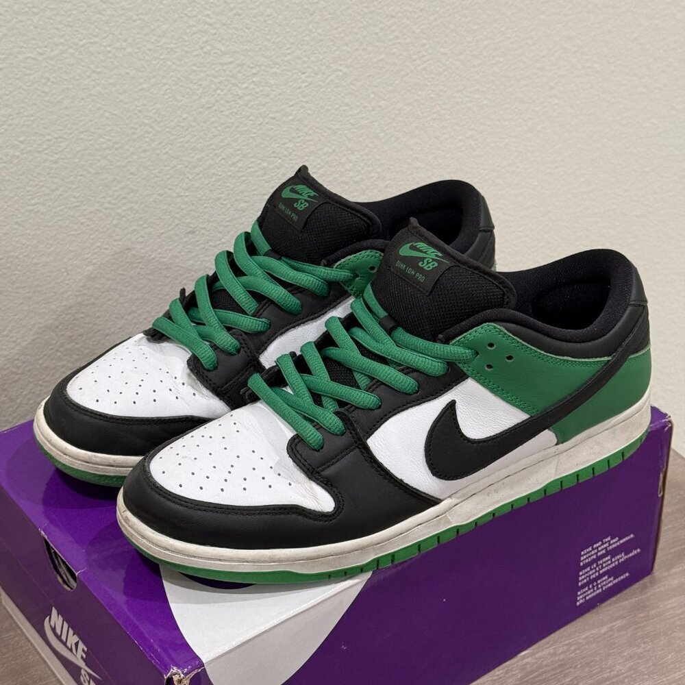 NIKE SB DUNK LOW PRO CLASSIC GREEN/BLACK-WHITE VERT CLASSIQUE/BLANC/NOIR - Picture 3 of 10